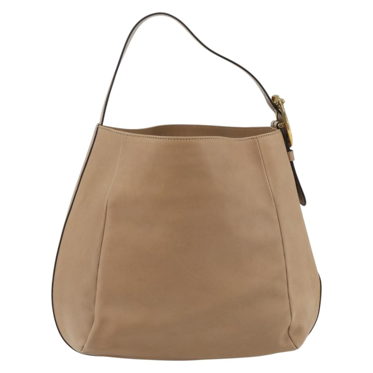 GUCCI Shoulder Bag Leather Beige Gold 296880 Auth bs35043A