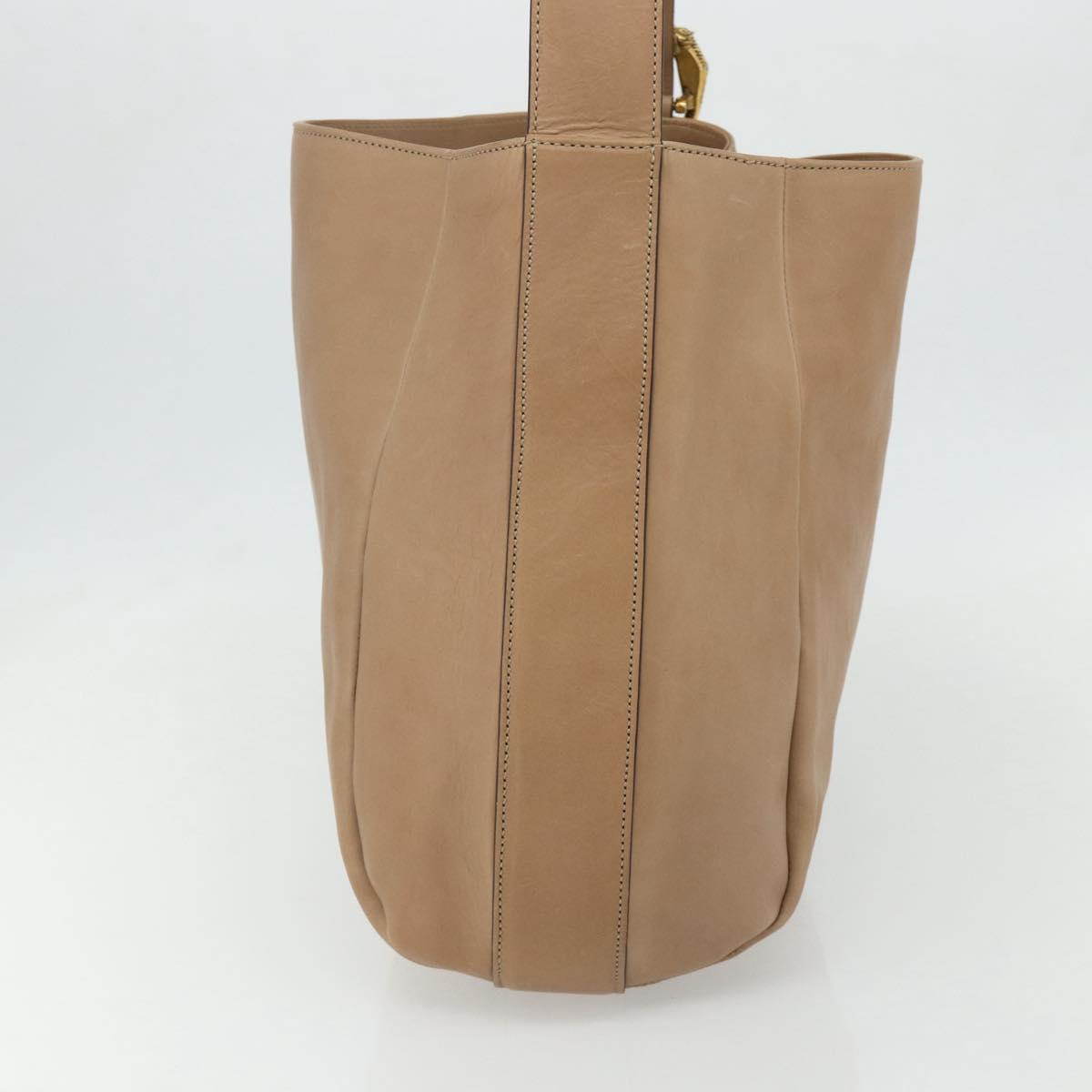 GUCCI Shoulder Bag Leather Beige Gold 296880 Auth bs35043A