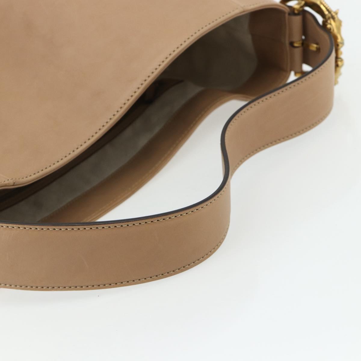 GUCCI Shoulder Bag Leather Beige Gold 296880 Auth bs35043A