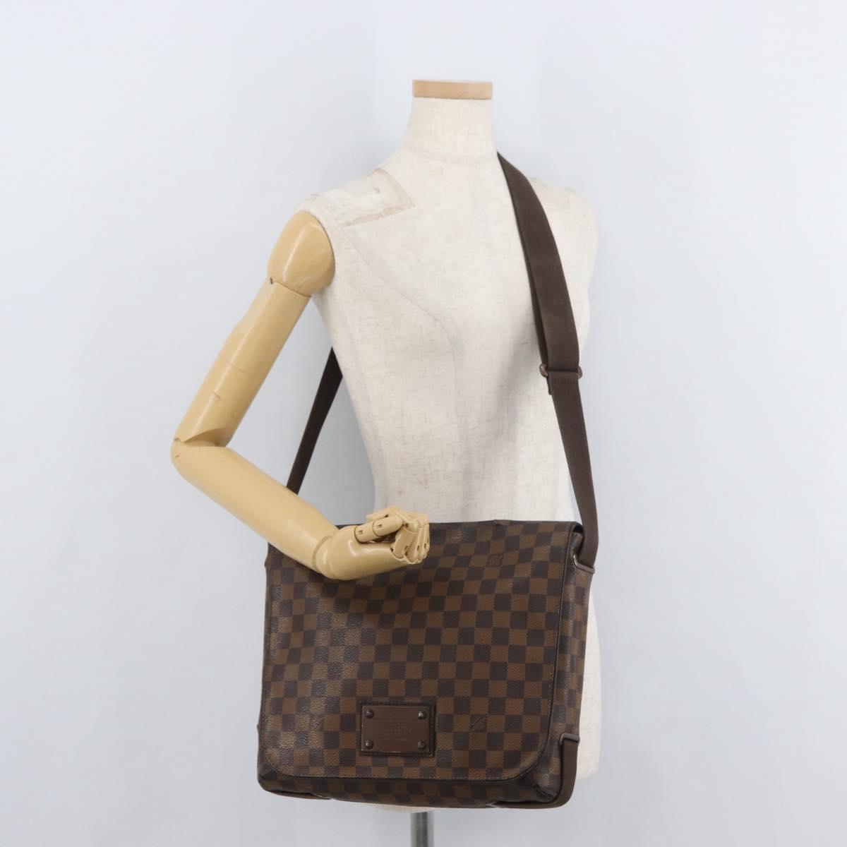 LOUIS VUITTON Damier Ebene Brooklyn MM Shoulder Bag N51211 LV Auth bs35045