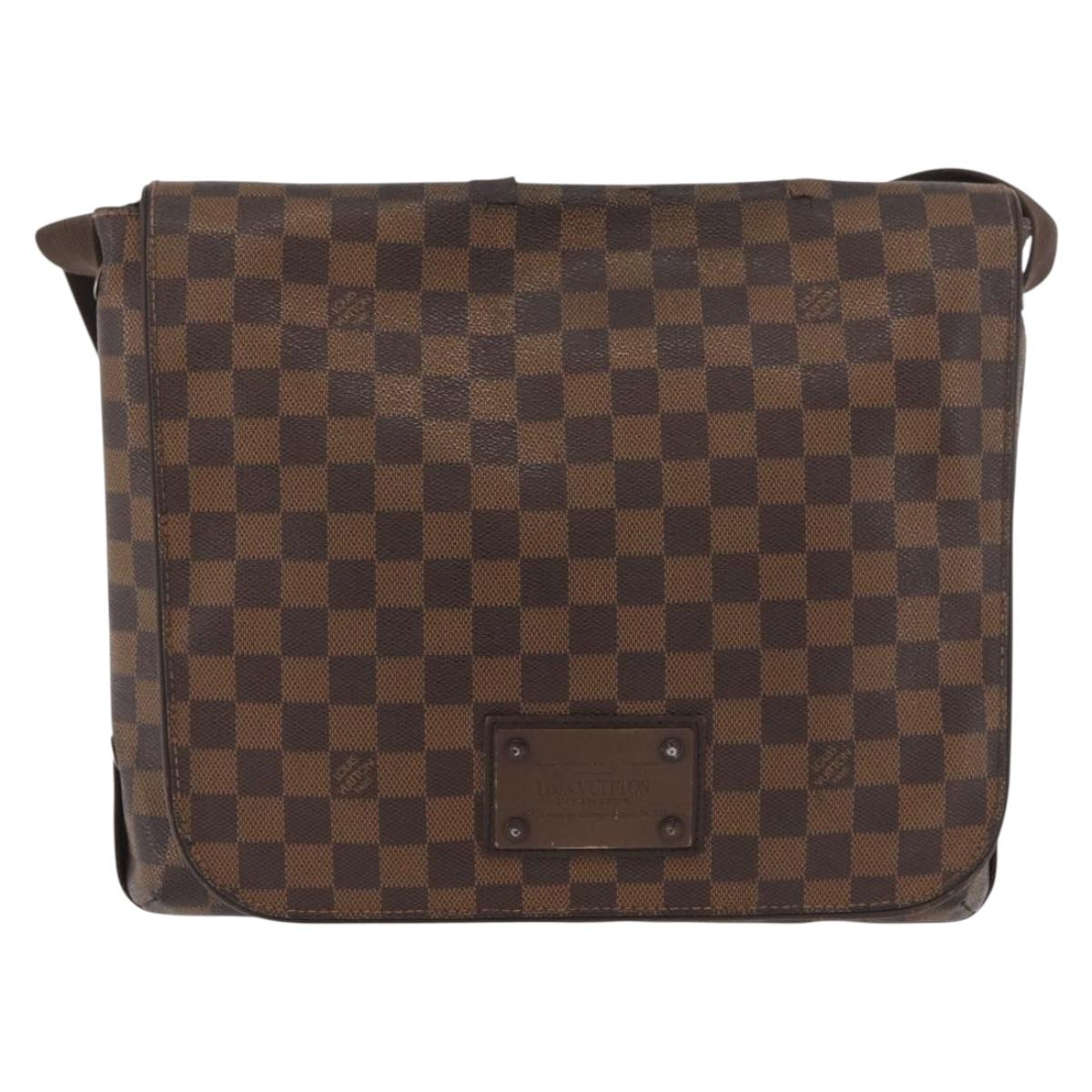 LOUIS VUITTON Damier Ebene Brooklyn MM Shoulder Bag N51211 LV Auth bs35045