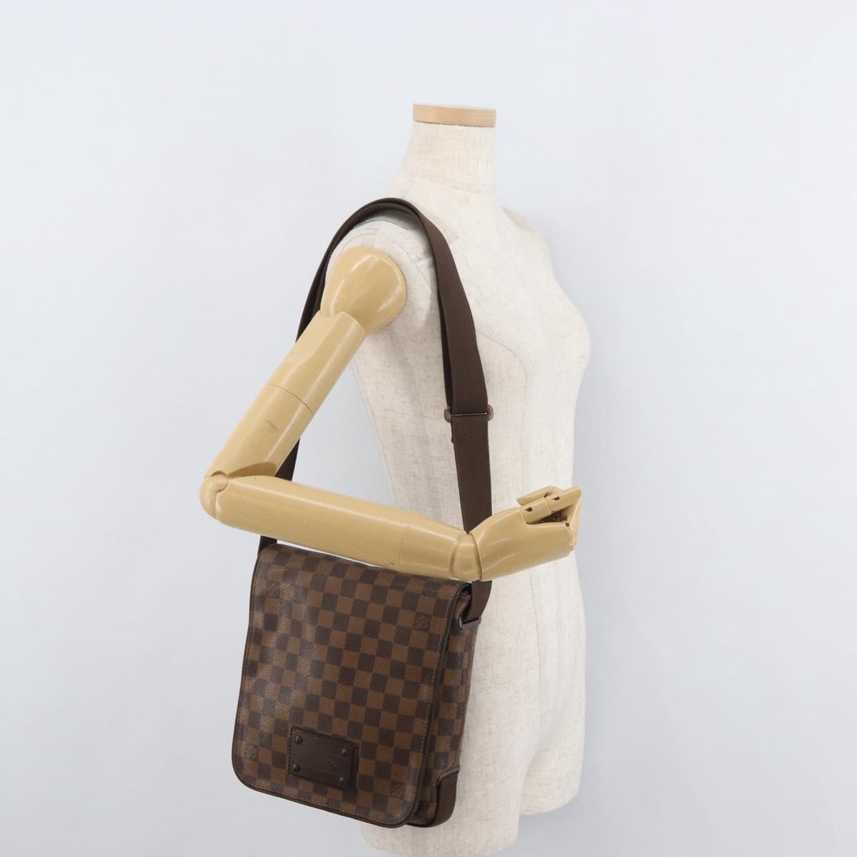 LOUIS VUITTON Damier Ebene Brooklyn PM Shoulder Bag N51210 LV Auth bs35054