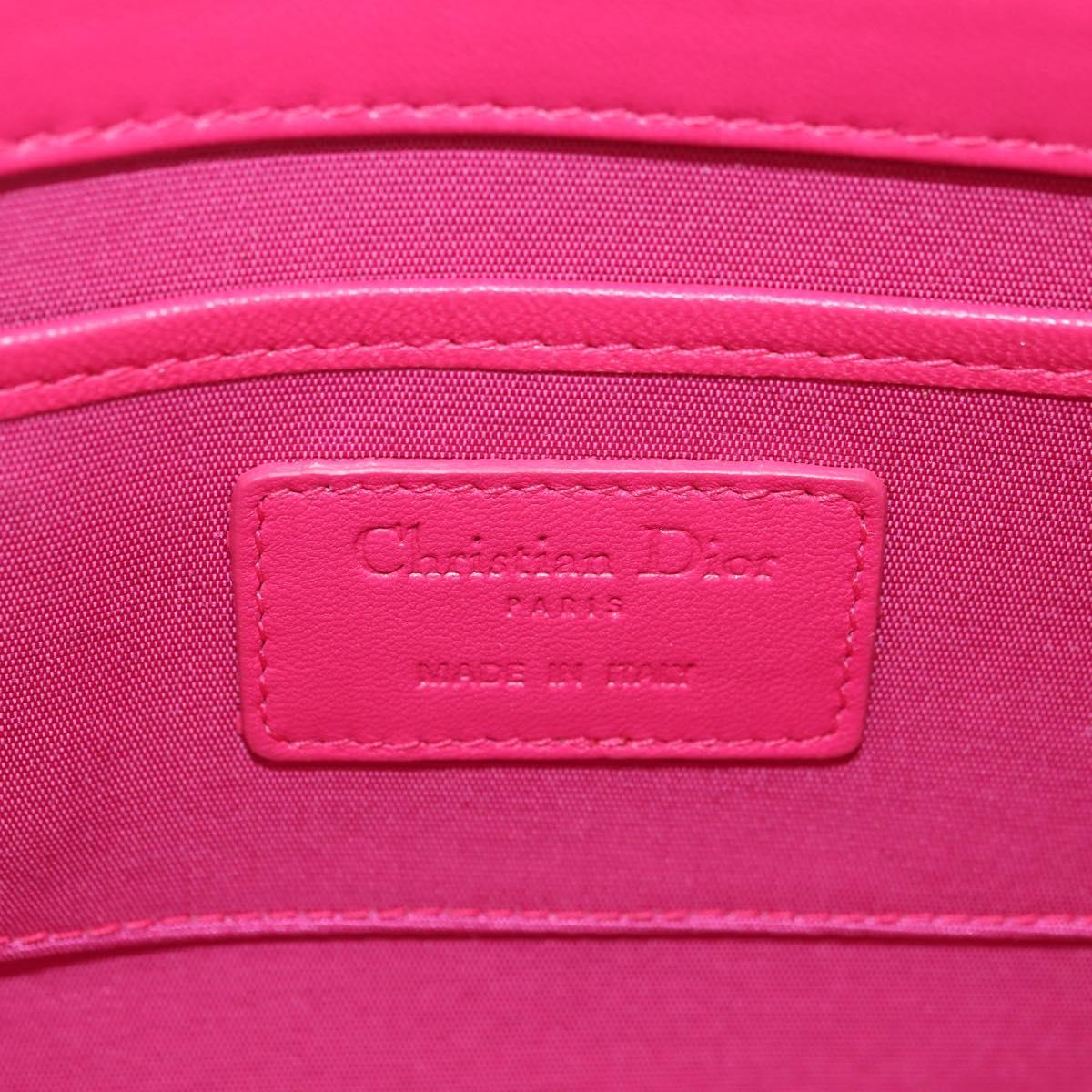 Christian Dior Lady Dior Chain Shoulder Bag Leather Pink Gold Auth bs35063SAM