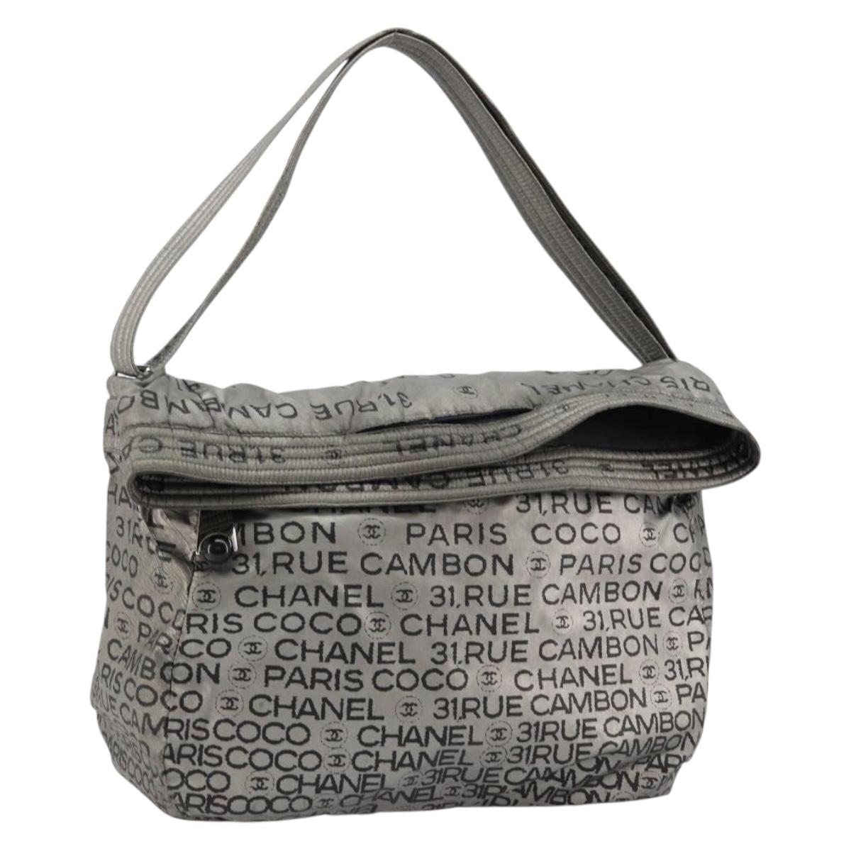 CHANEL Unlimited Shoulder Bag Coated Canvas 2way Silver CC Auth bs35065