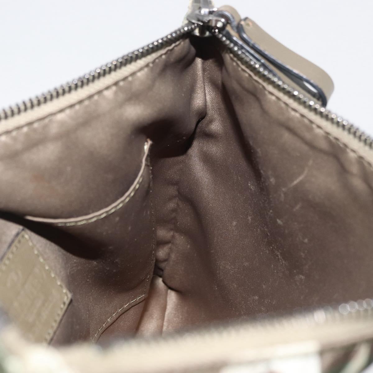 VALENTINO Camouflage Clutch Bag Nylon Khaki Silver Auth bs35068A