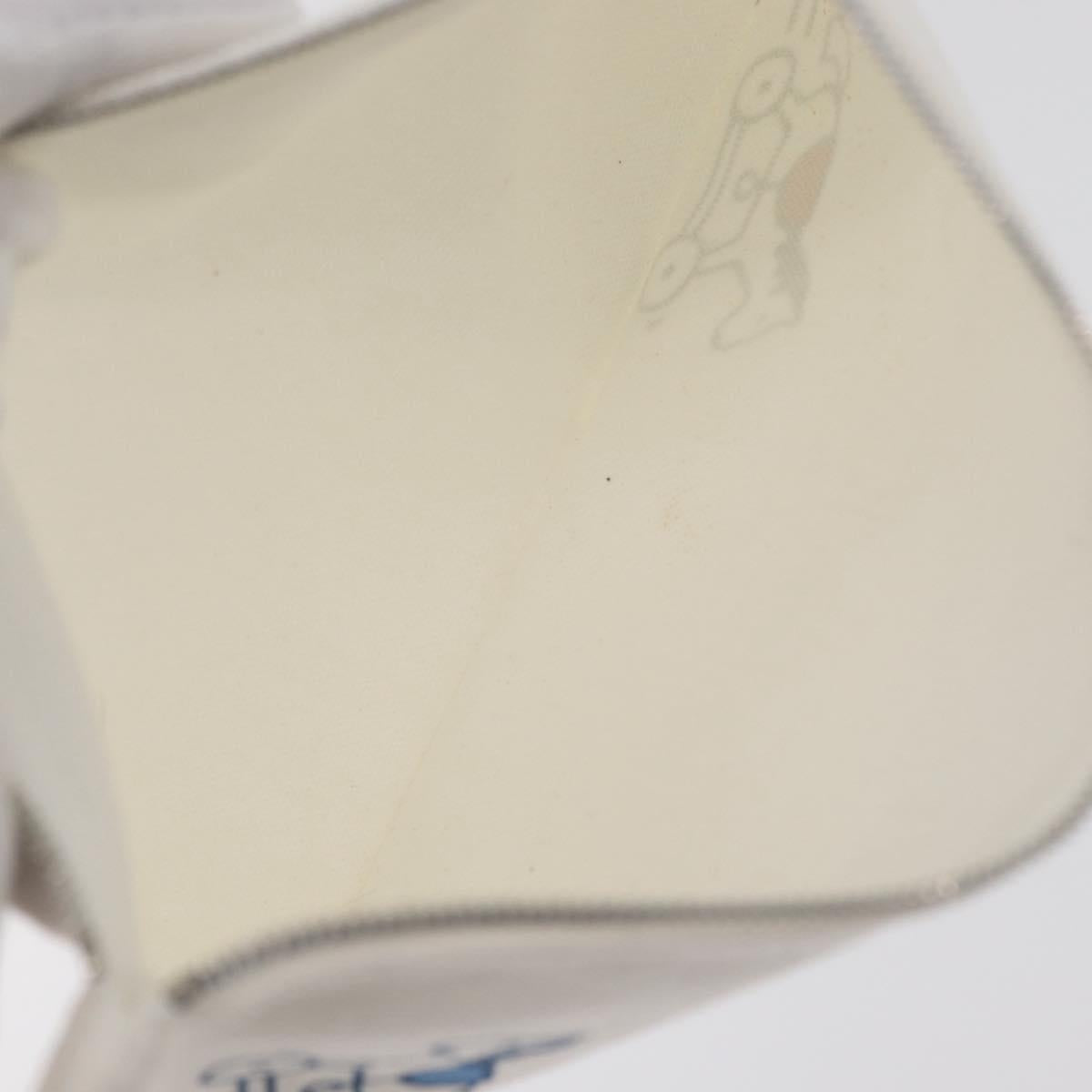 HERMES Trousse Flats Adada Pouch Cotton White Silver Auth bs35071V