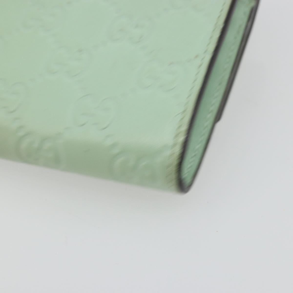 GUCCI GG Canvas Guccissima Long Wallet Leather Green Gold 548055 Auth bs35079A