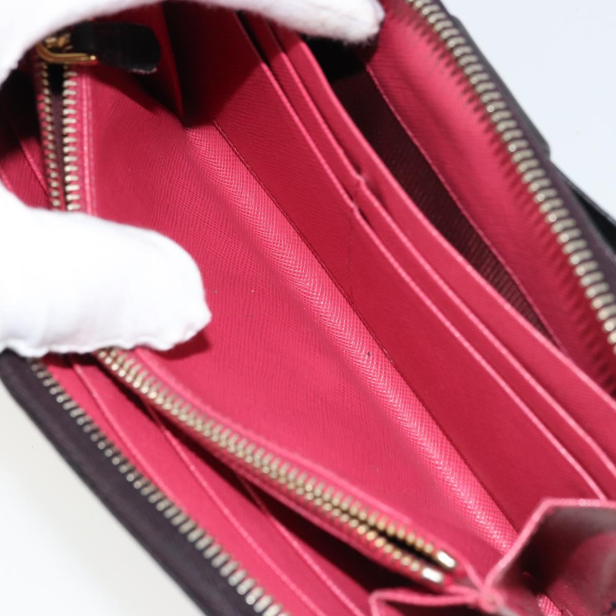 PRADA Long Wallet Safiano leather Black Gold Auth bs35081