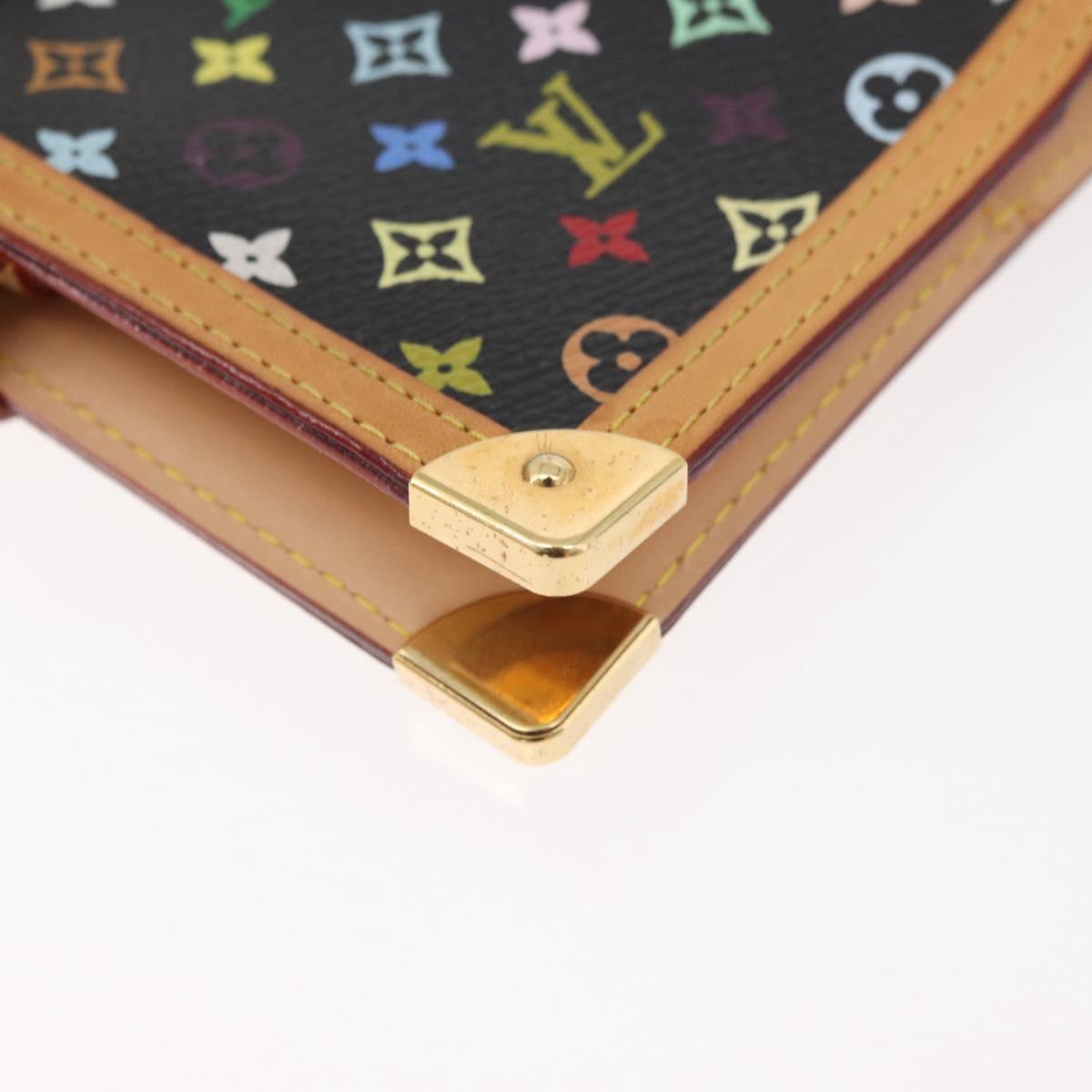 LOUIS VUITTON Monogram Multicolor Agenda PM Day Cover Black R20895 Auth bs35086A