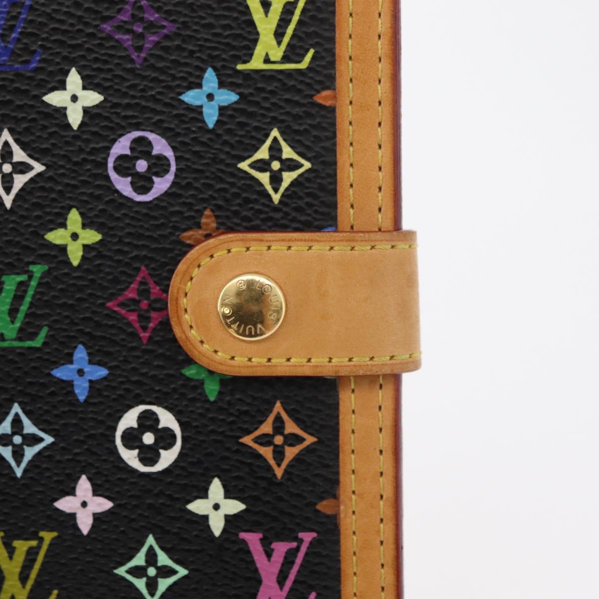 LOUIS VUITTON Monogram Multicolor Agenda PM Day Cover Black R20895 Auth bs35086A