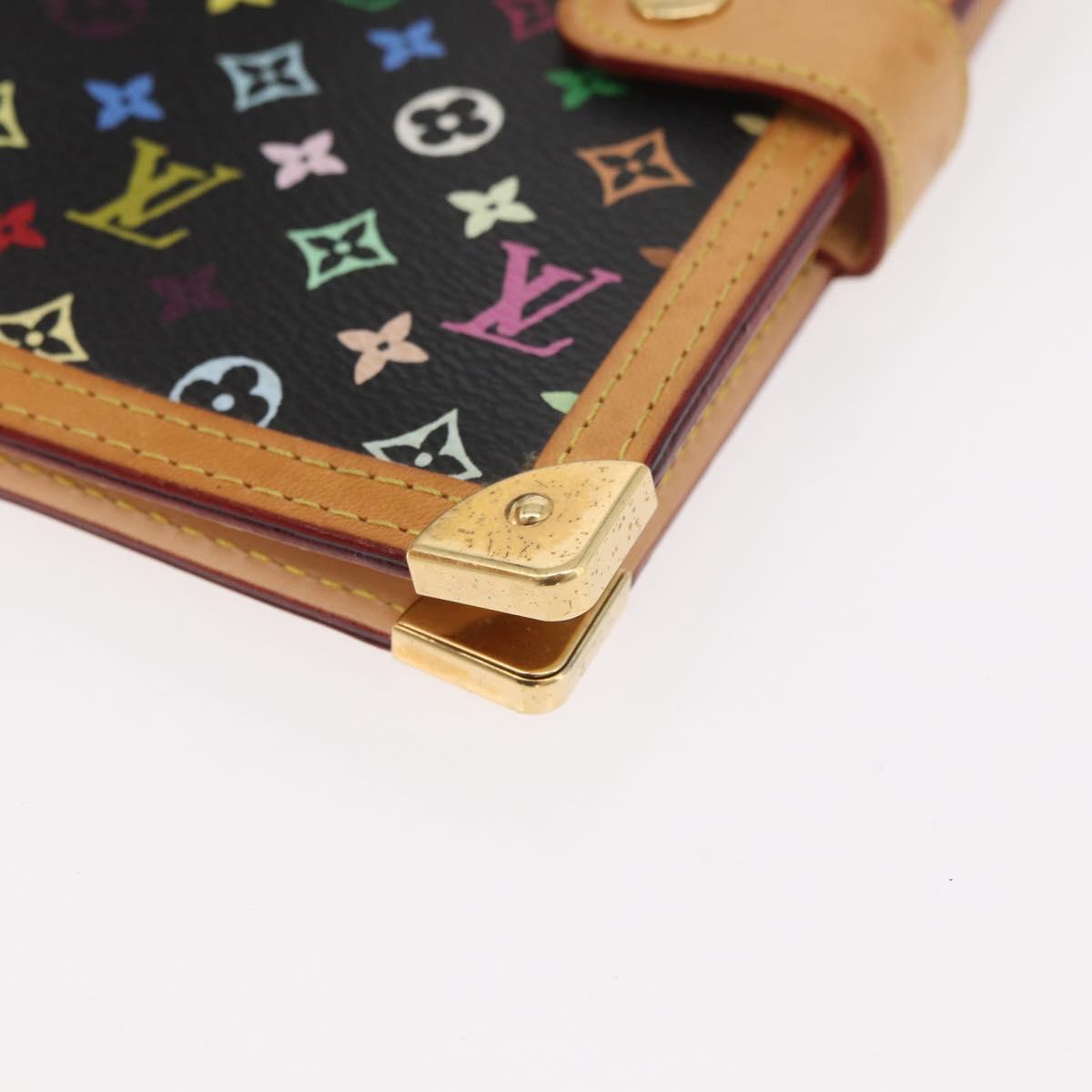 LOUIS VUITTON Monogram Multicolor Agenda PM Day Cover Black R20895 Auth bs35086A