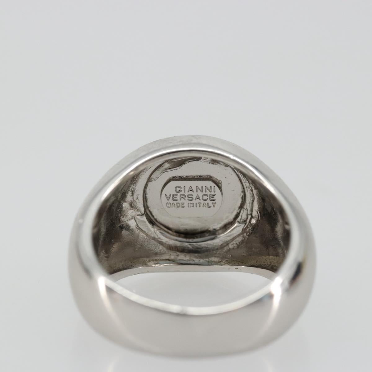 Gianni Versace Ring metal Silver Auth bs35090