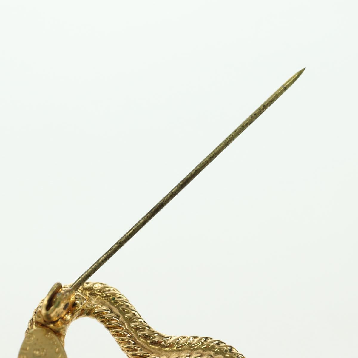 CHANEL Brooch metal Gold Tone CC Auth bs35091M