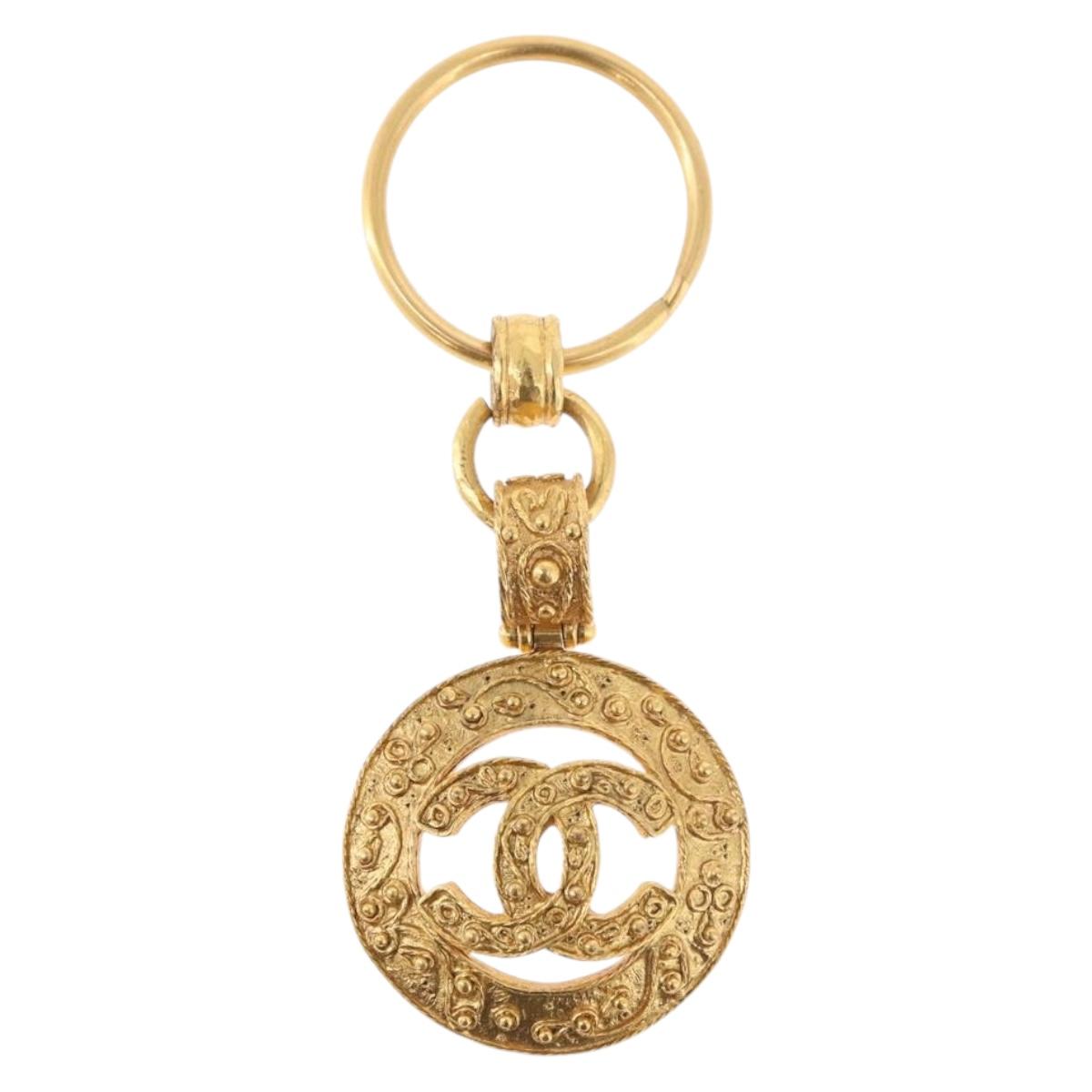 CHANEL Key Holder metal Gold CC Auth bs35092M