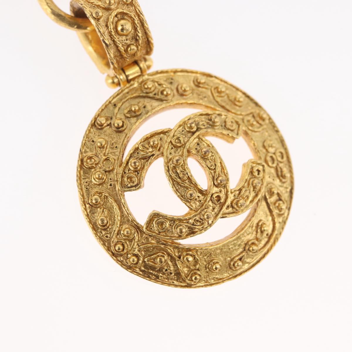 CHANEL Key Holder metal Gold CC Auth bs35092M