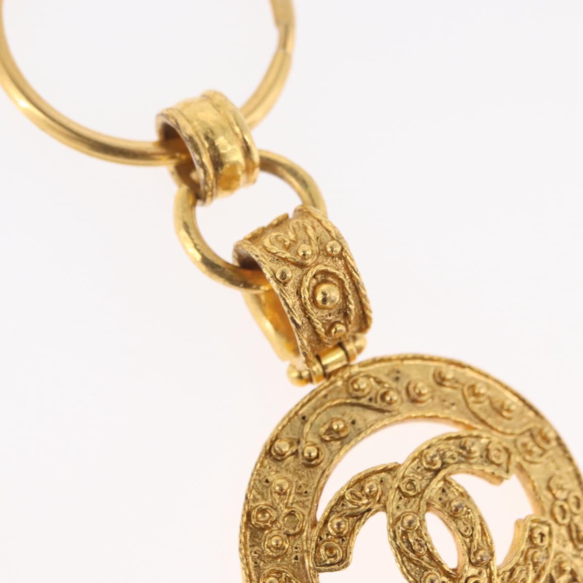 CHANEL Key Holder metal Gold CC Auth bs35092M