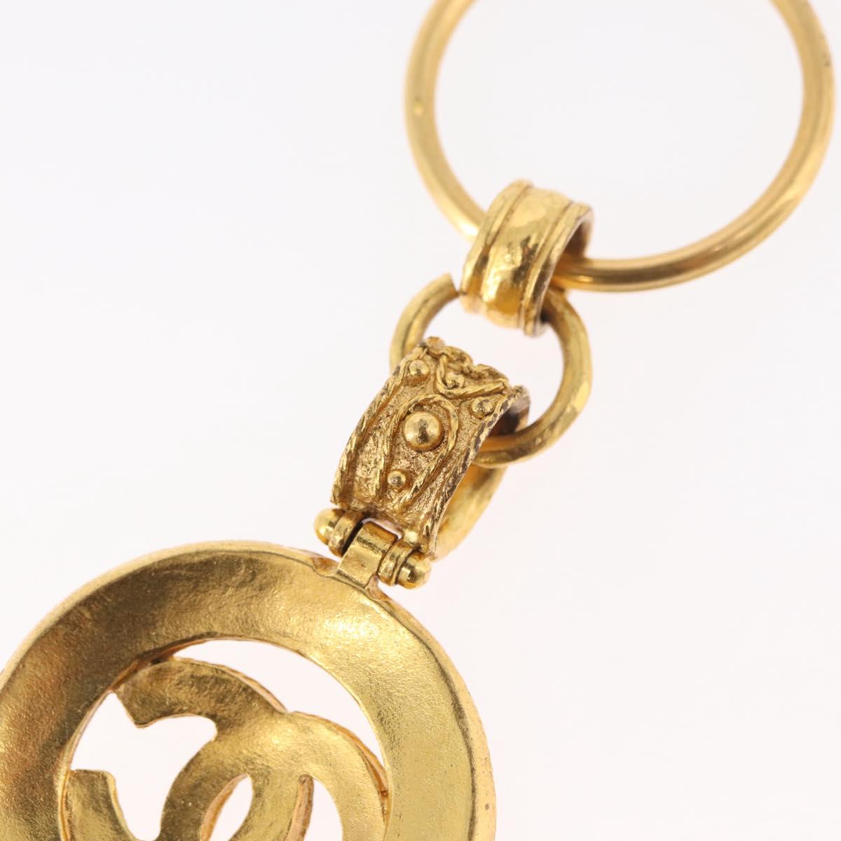 CHANEL Key Holder metal Gold CC Auth bs35092M