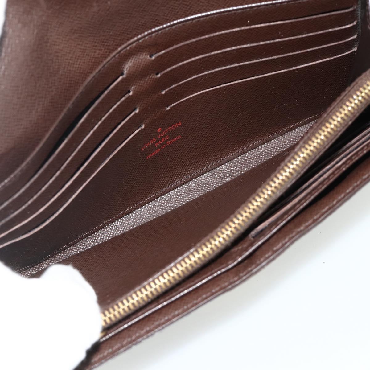 LOUIS VUITTON Damier Ebene Portefeuille Sistina Long Wallet N61747 Auth bs35096