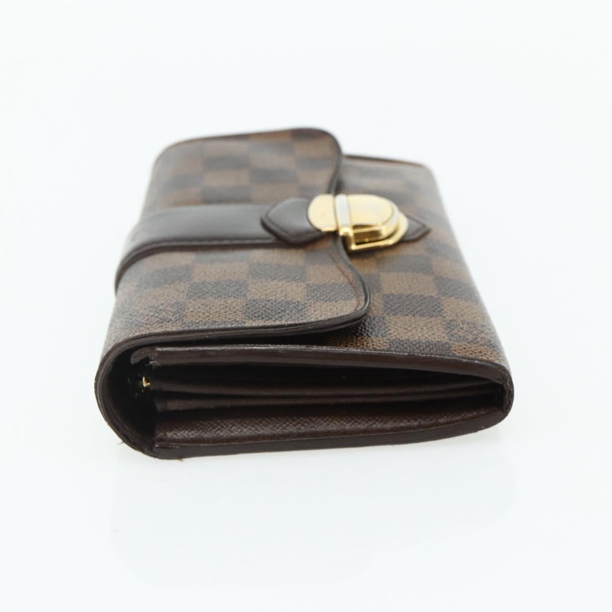 LOUIS VUITTON Damier Ebene Portefeuille Sistina Long Wallet N61747 Auth bs35096