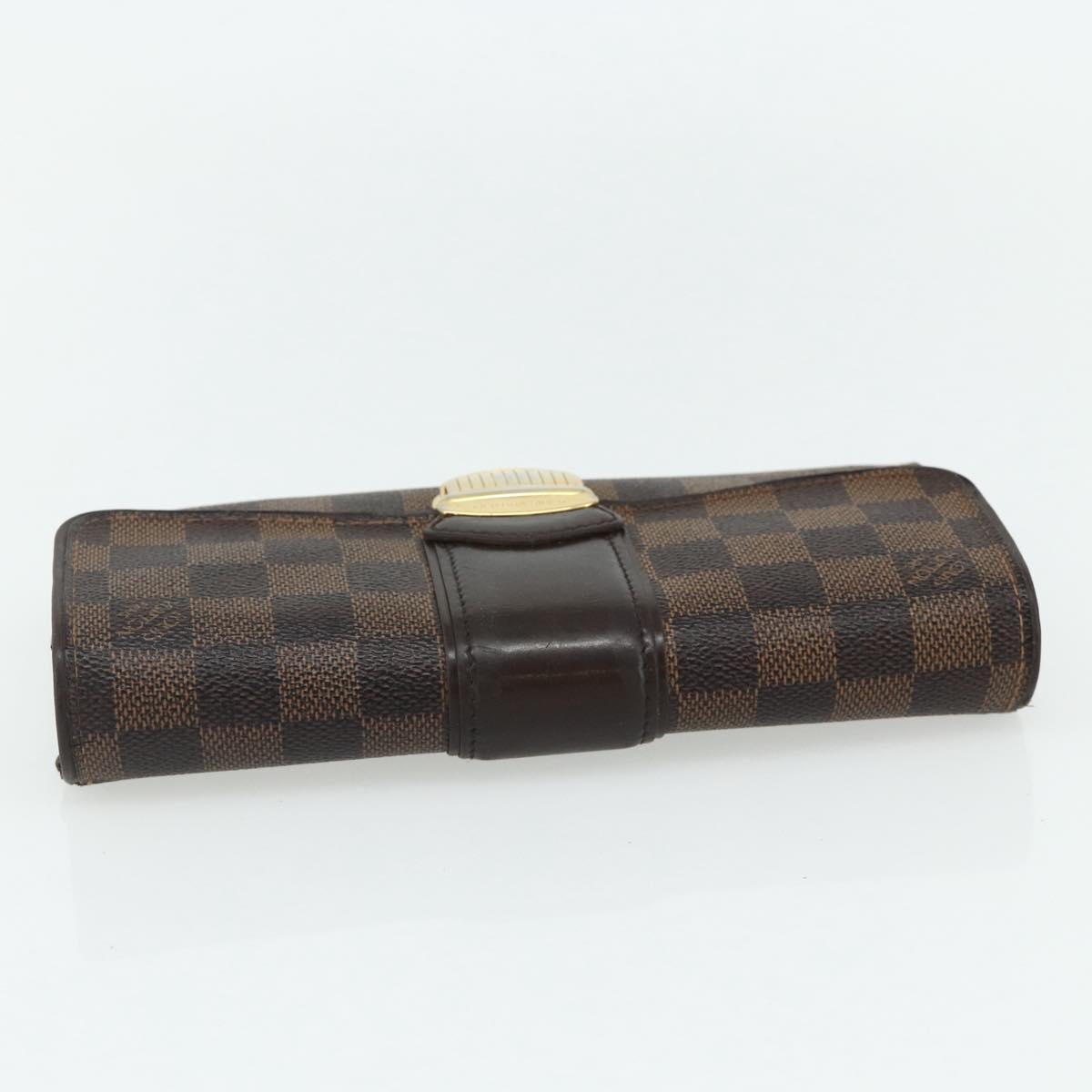 LOUIS VUITTON Damier Ebene Portefeuille Sistina Long Wallet N61747 Auth bs35096
