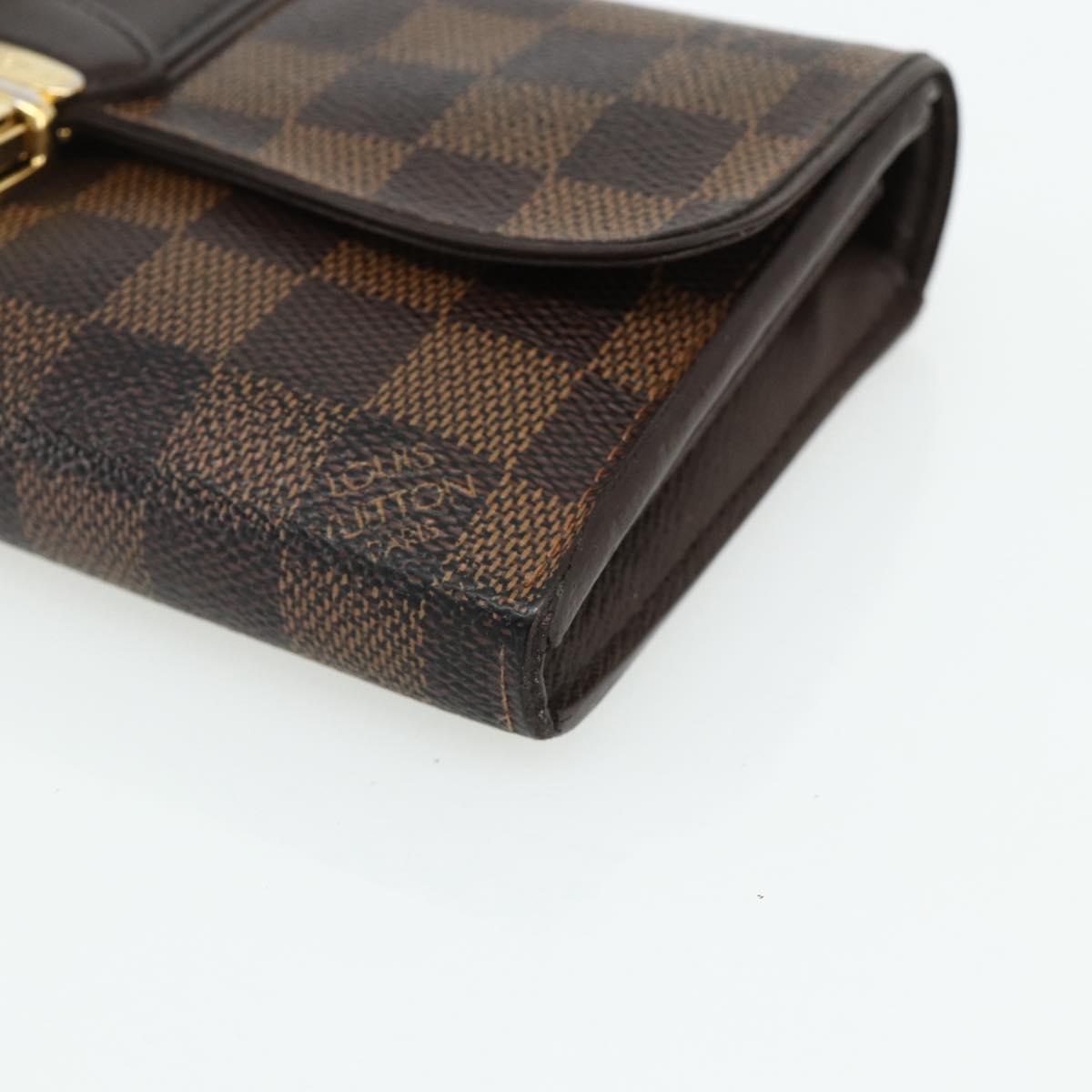 LOUIS VUITTON Damier Ebene Portefeuille Sistina Long Wallet N61747 Auth bs35096