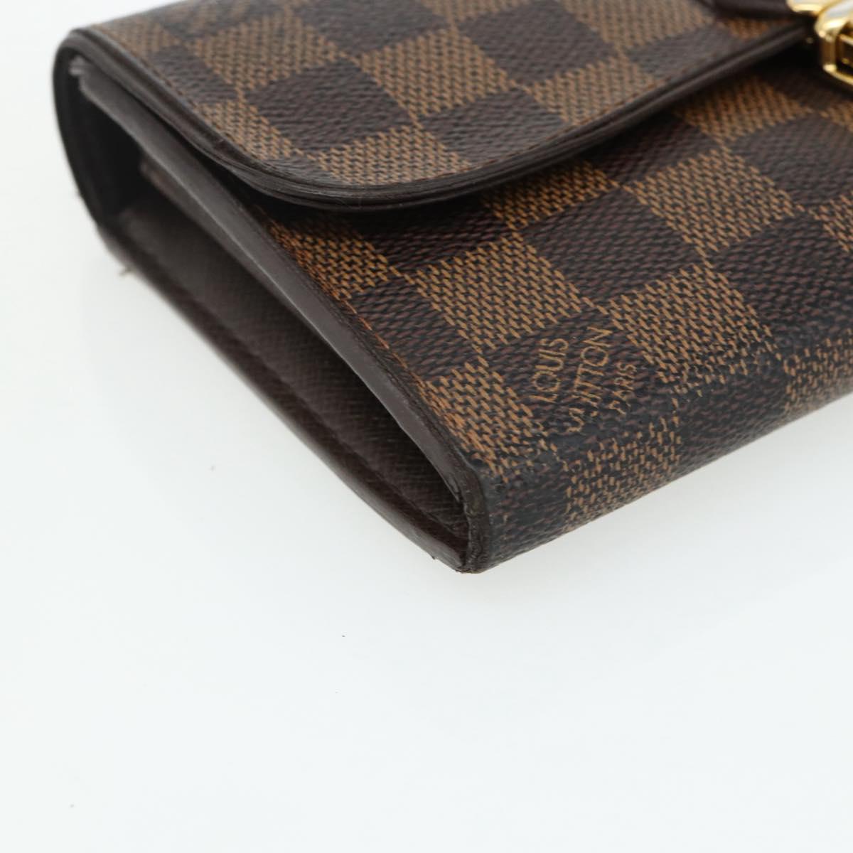 LOUIS VUITTON Damier Ebene Portefeuille Sistina Long Wallet N61747 Auth bs35096