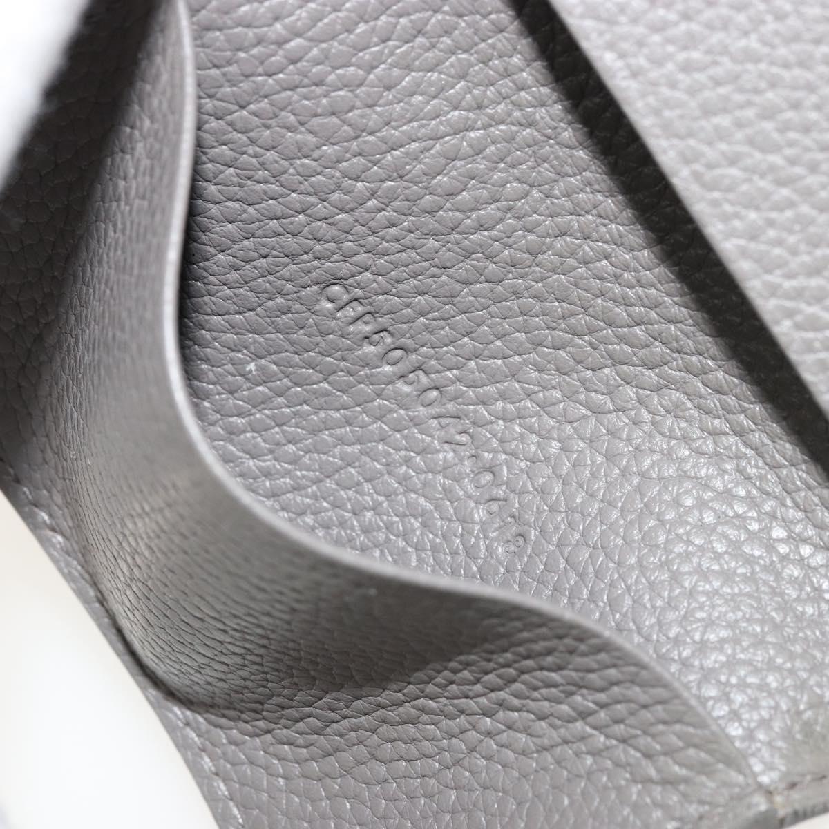 SAINT LAURENT Key Case Leather Gray Silver Auth bs35102