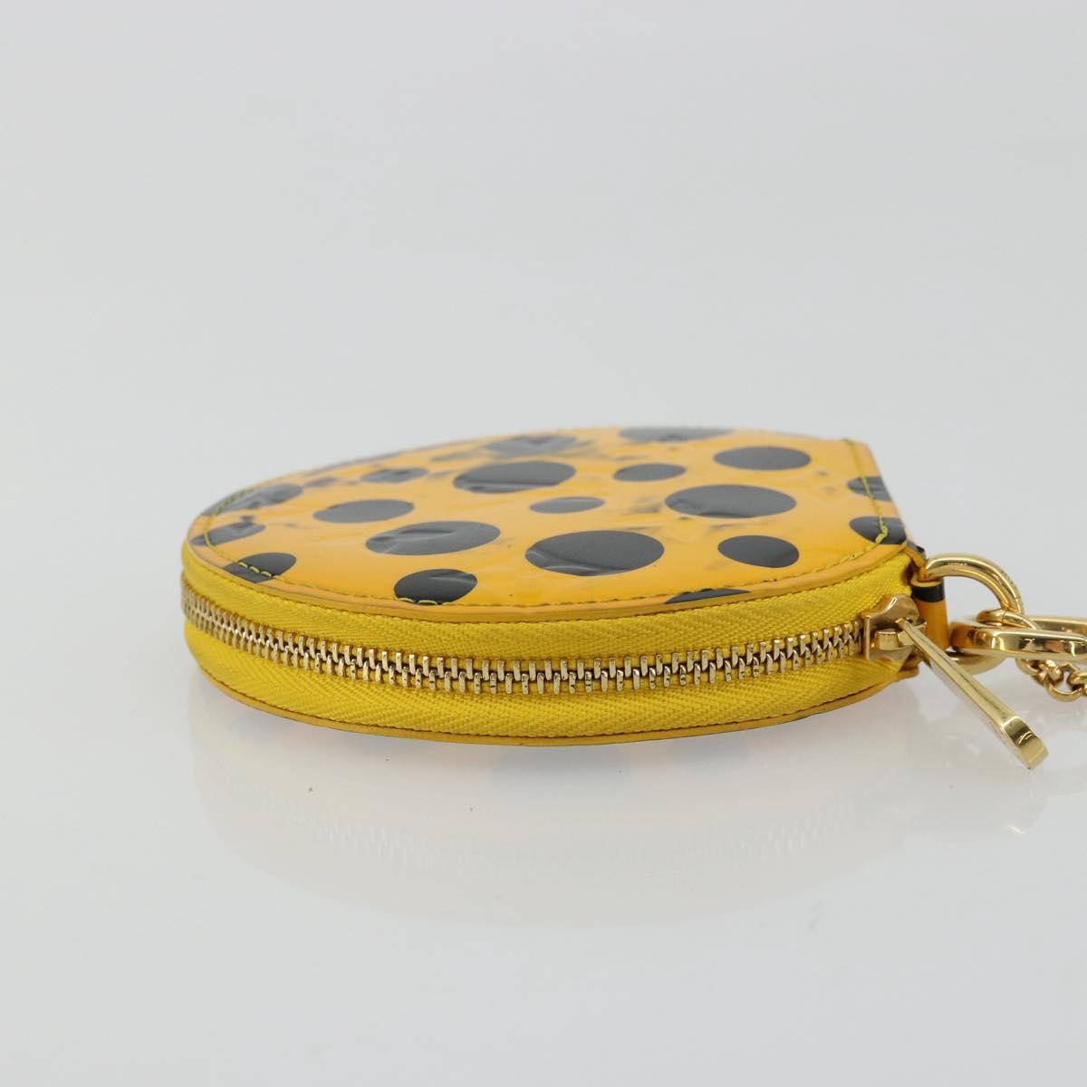 LOUIS VUITTON Vernis Porte Monnaie Chapo Purse Yellow M91569 LV Auth bs35103