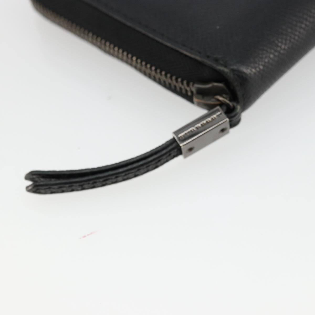 BURBERRY Long Wallet Leather Black Auth bs35104