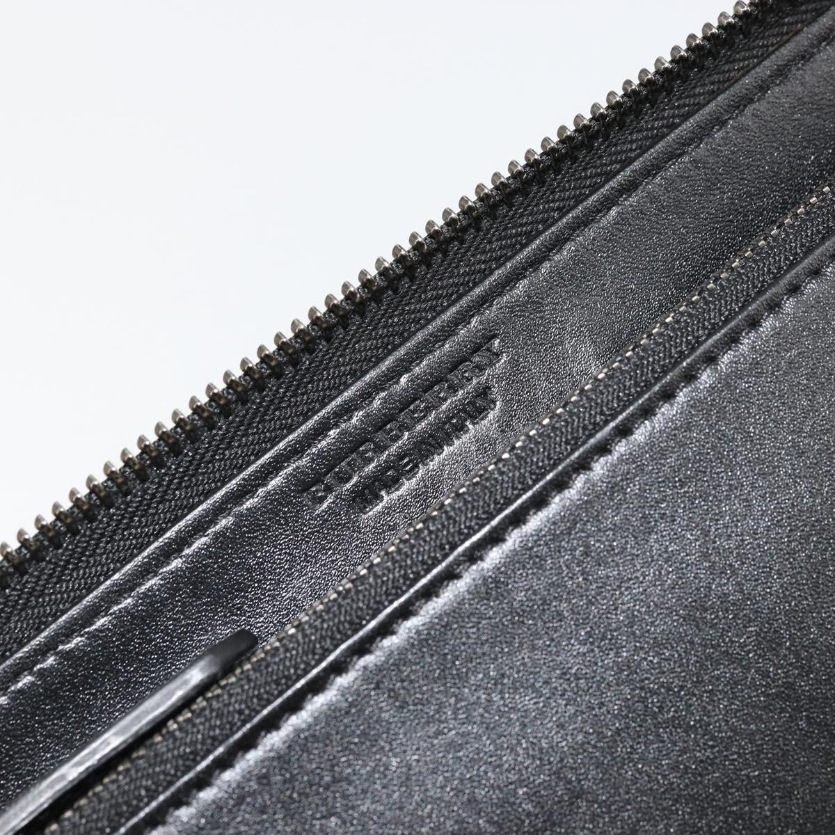 BURBERRY Long Wallet Leather Black Auth bs35104