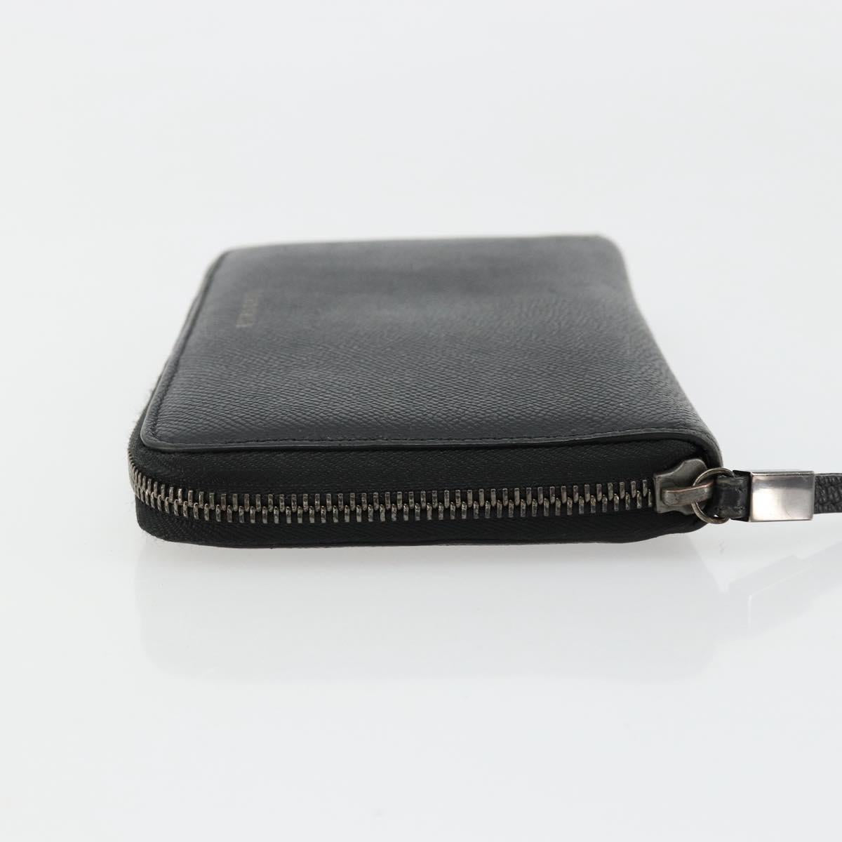 BURBERRY Long Wallet Leather Black Auth bs35104