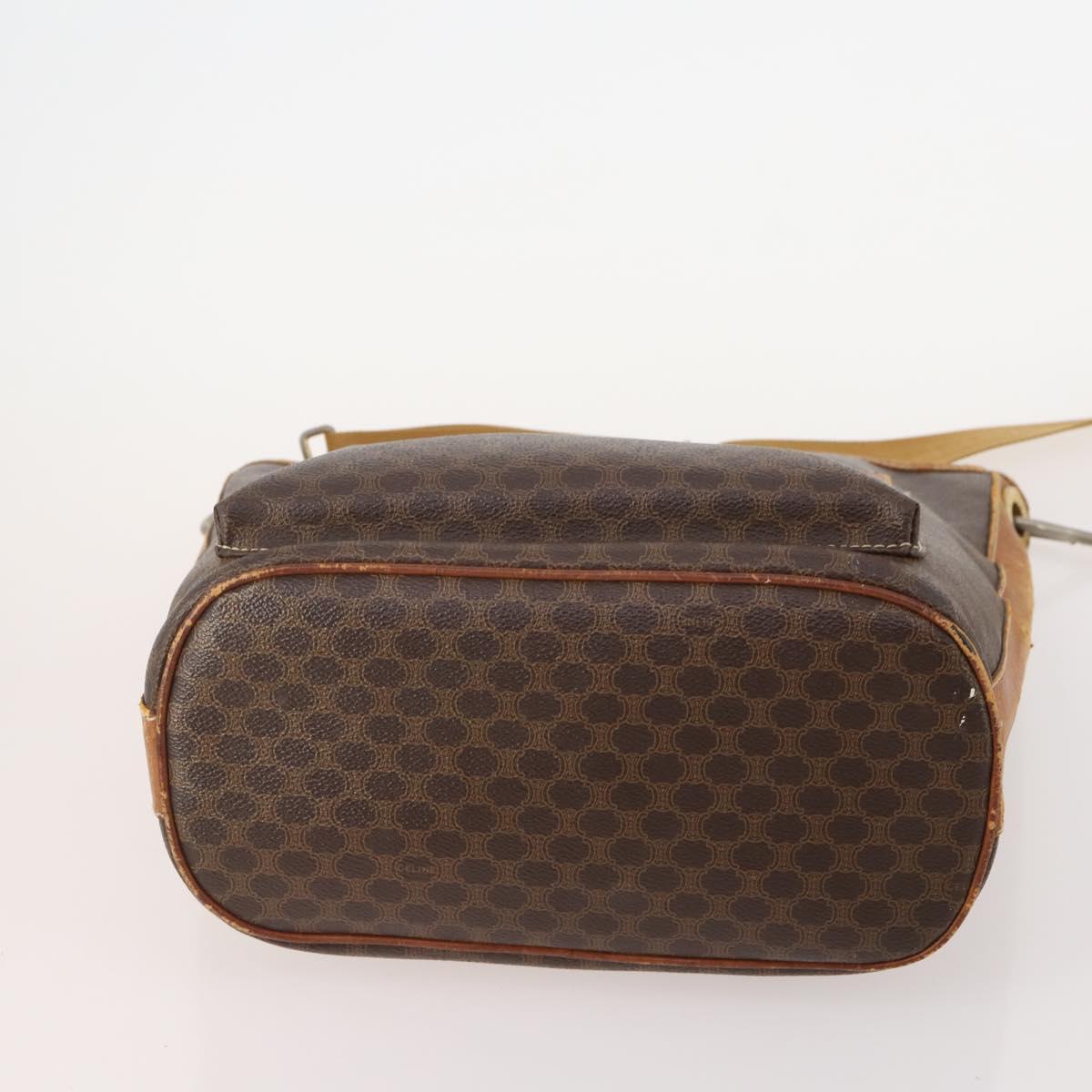 CELINE Macadam Canvas C Sulky Shoulder Bag PVC Leather 3 Set Brown Auth bs35107