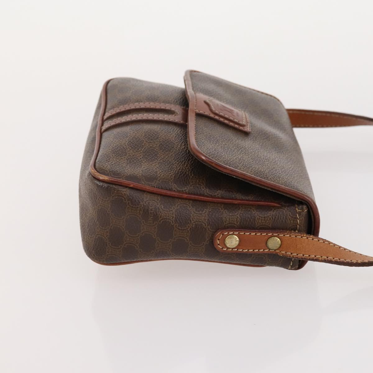 CELINE Macadam Canvas C Sulky Shoulder Bag PVC Leather 3 Set Brown Auth bs35107