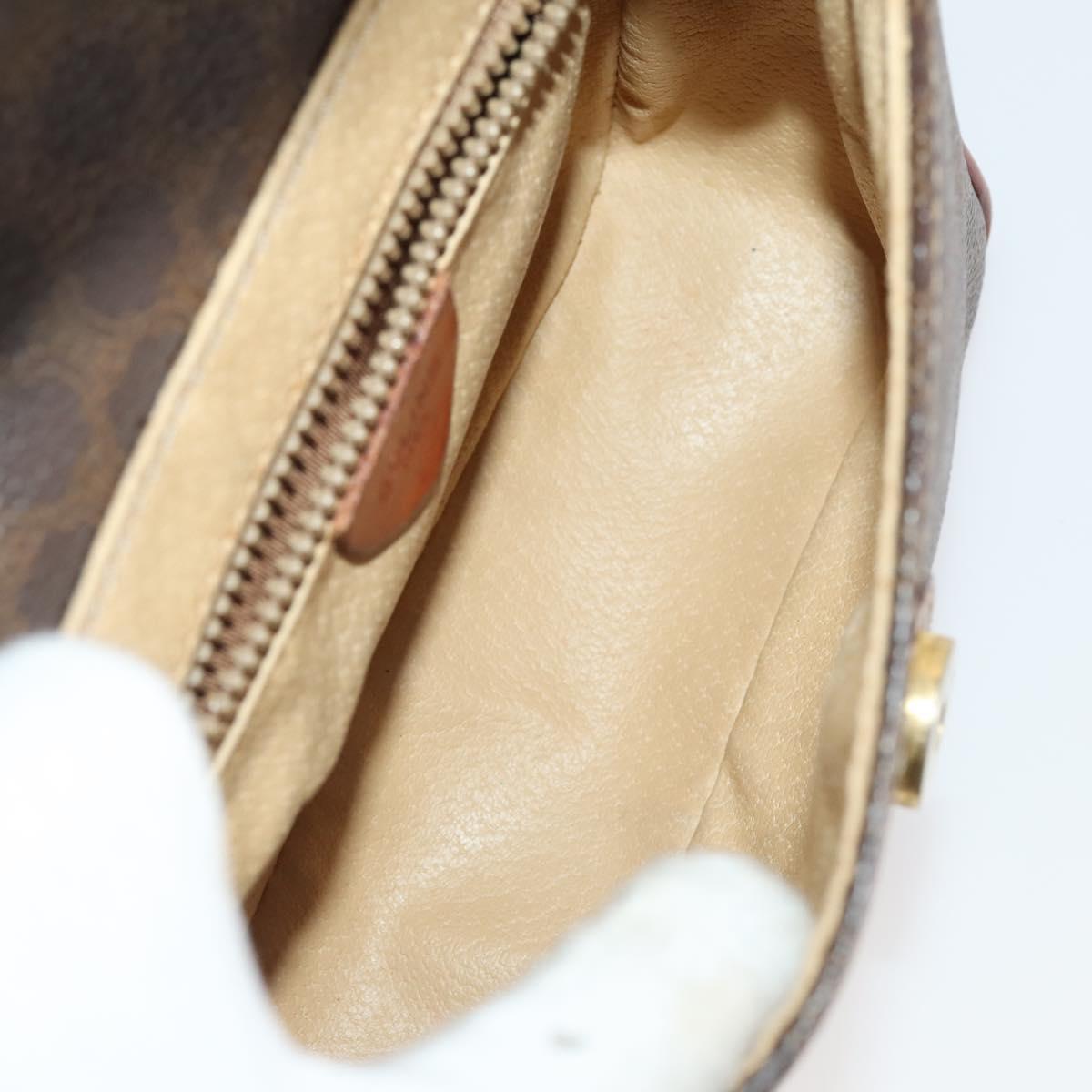 CELINE Macadam Canvas C Sulky Shoulder Bag PVC Leather 3 Set Brown Auth bs35107