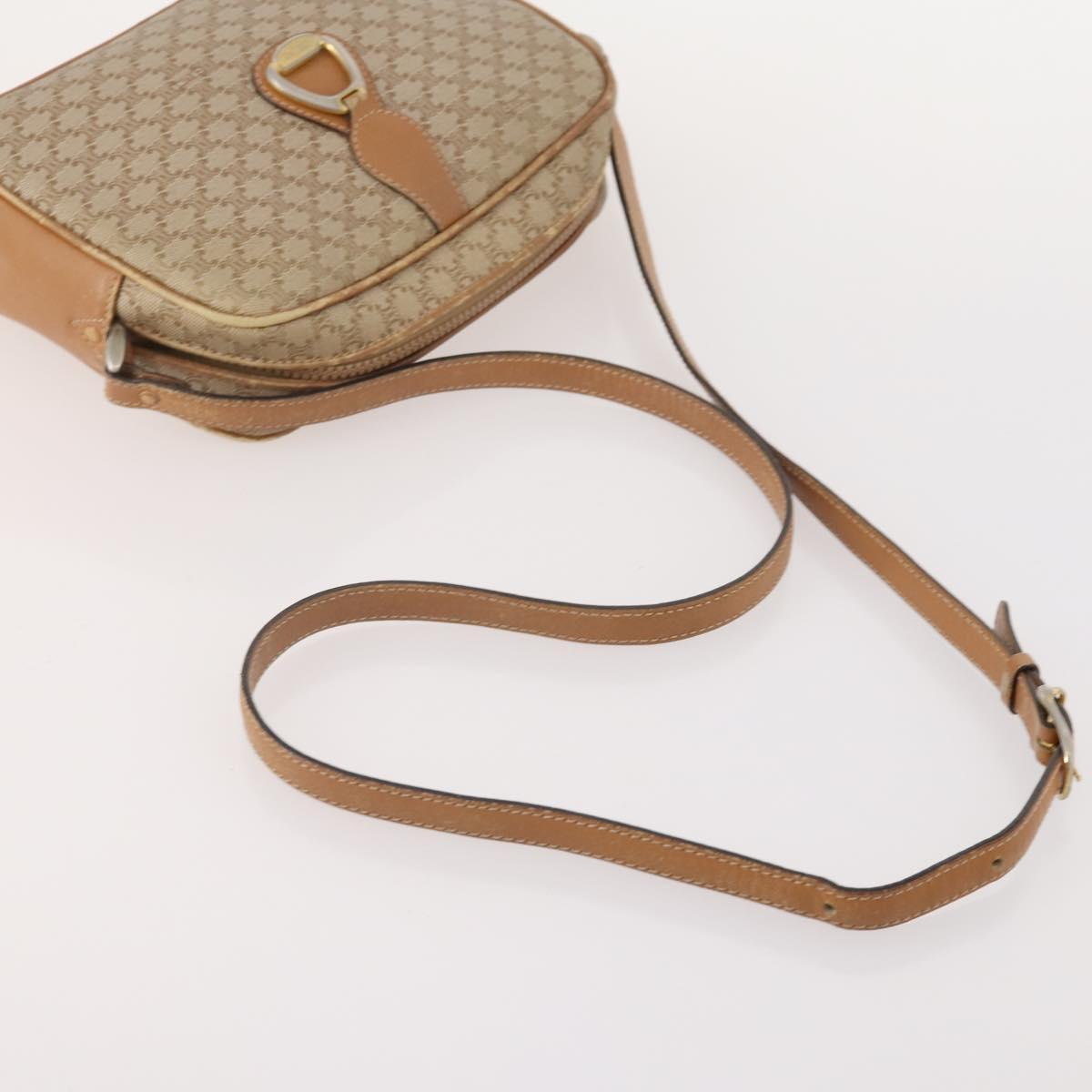 CELINE Macadam Canvas C Sulky Bag PVC Leather 3 Set Beige White Auth bs35108