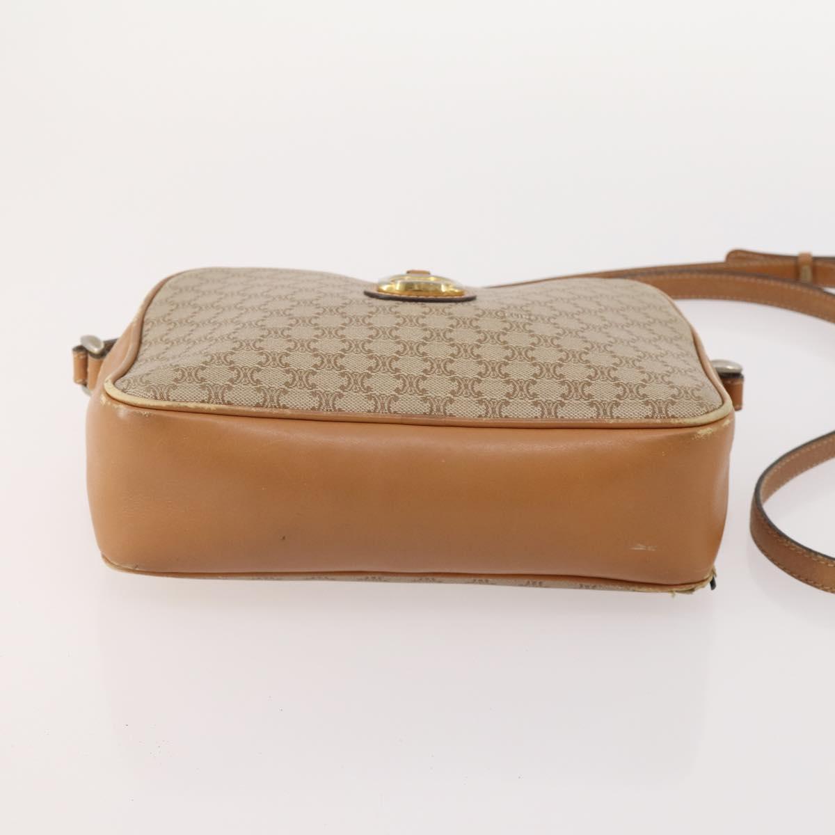 CELINE Macadam Canvas C Sulky Bag PVC Leather 3 Set Beige White Auth bs35108