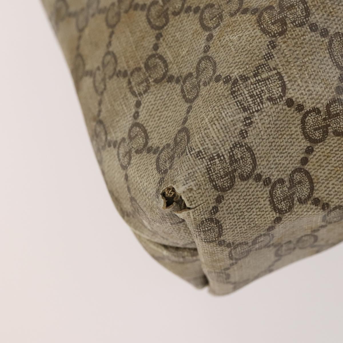 GUCCI GG Supreme GG Canvas Web Sherry Line Tote Bag PVC 2 Set Beige Auth bs35109