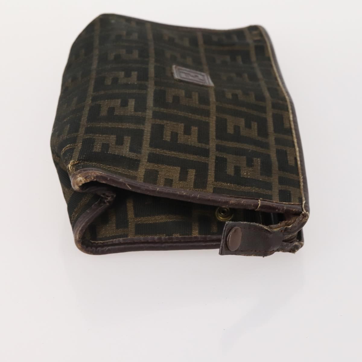 FENDI Zucchino Canvas Zucca Canvas Pecan Canvas Bag PVC 3 Set Auth bs35110