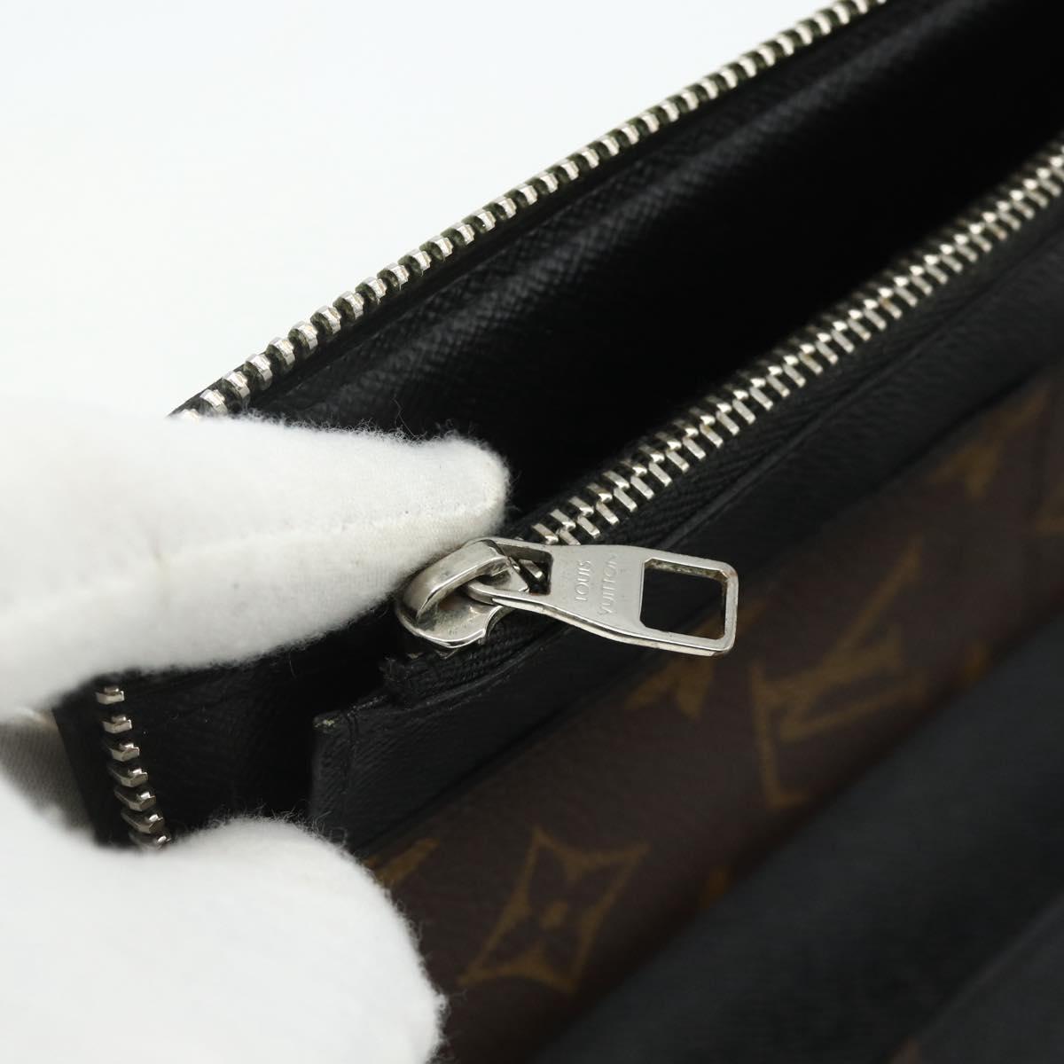 LOUIS VUITTON Monogram Macassar Zippy Wallet Vertical M60109 LV Auth bs35115