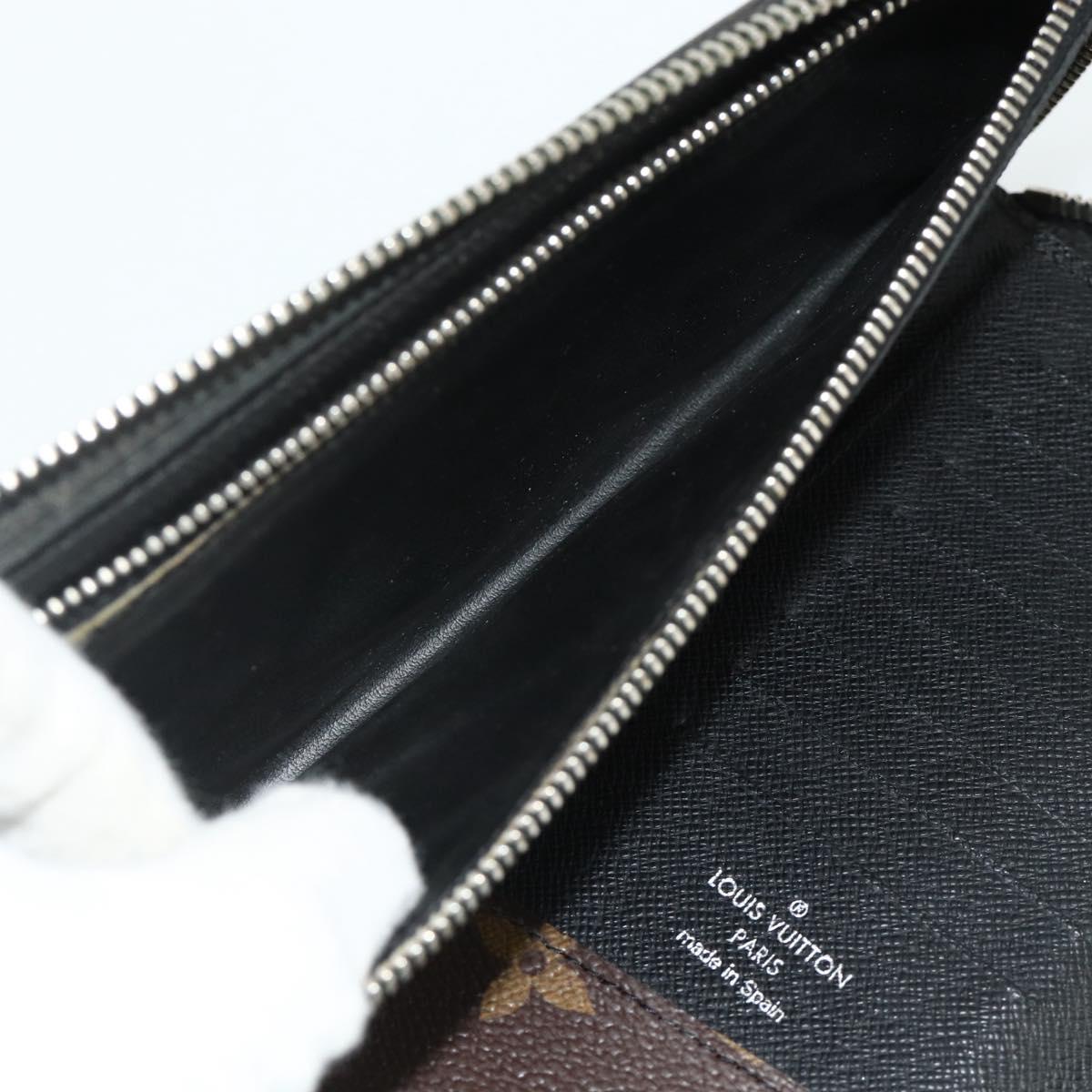 LOUIS VUITTON Monogram Macassar Zippy Wallet Vertical M60109 LV Auth bs35115