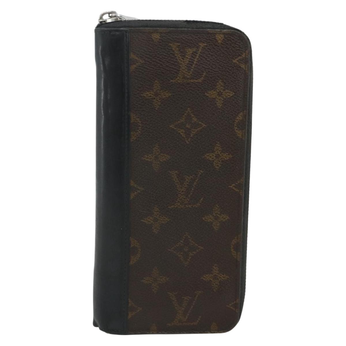 LOUIS VUITTON Monogram Macassar Zippy Wallet Vertical M60109 LV Auth bs35115