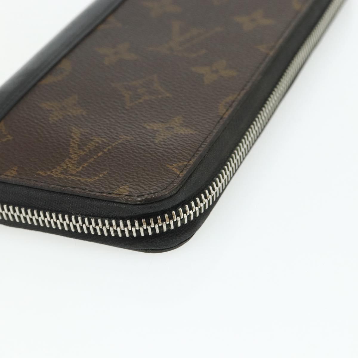 LOUIS VUITTON Monogram Macassar Zippy Wallet Vertical M60109 LV Auth bs35115