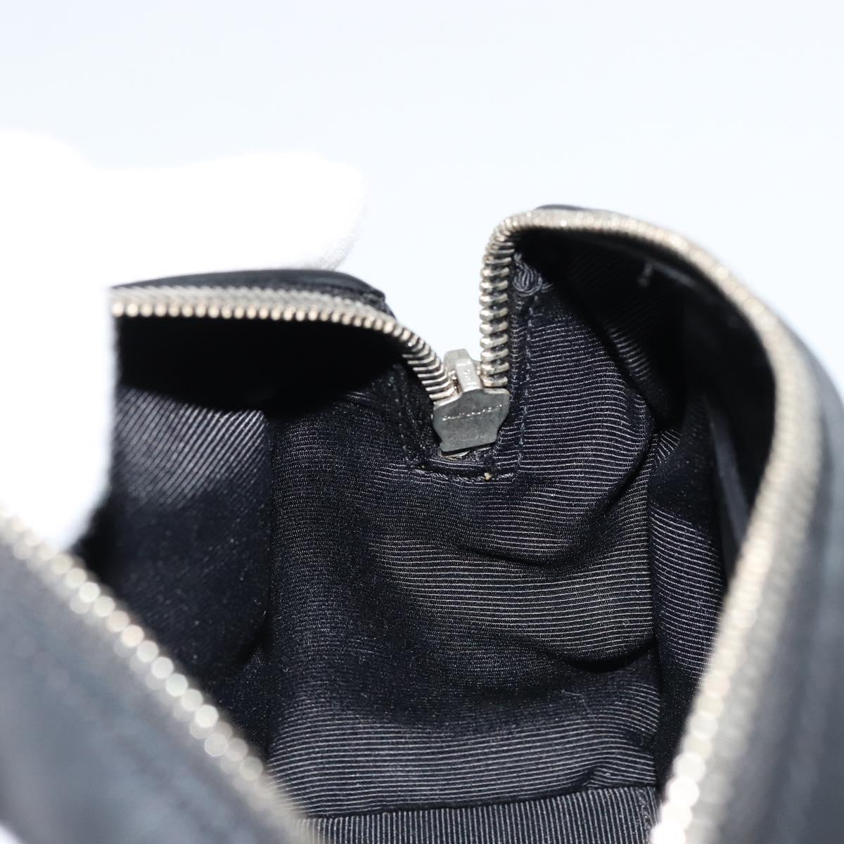 SAINT LAURENT Duffle Toy Hand Bag Leather 2way Black Silver Auth bs35119