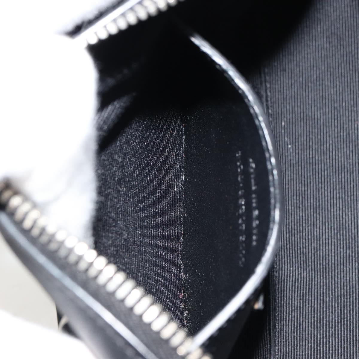 SAINT LAURENT Duffle Toy Hand Bag Leather 2way Black Silver Auth bs35119