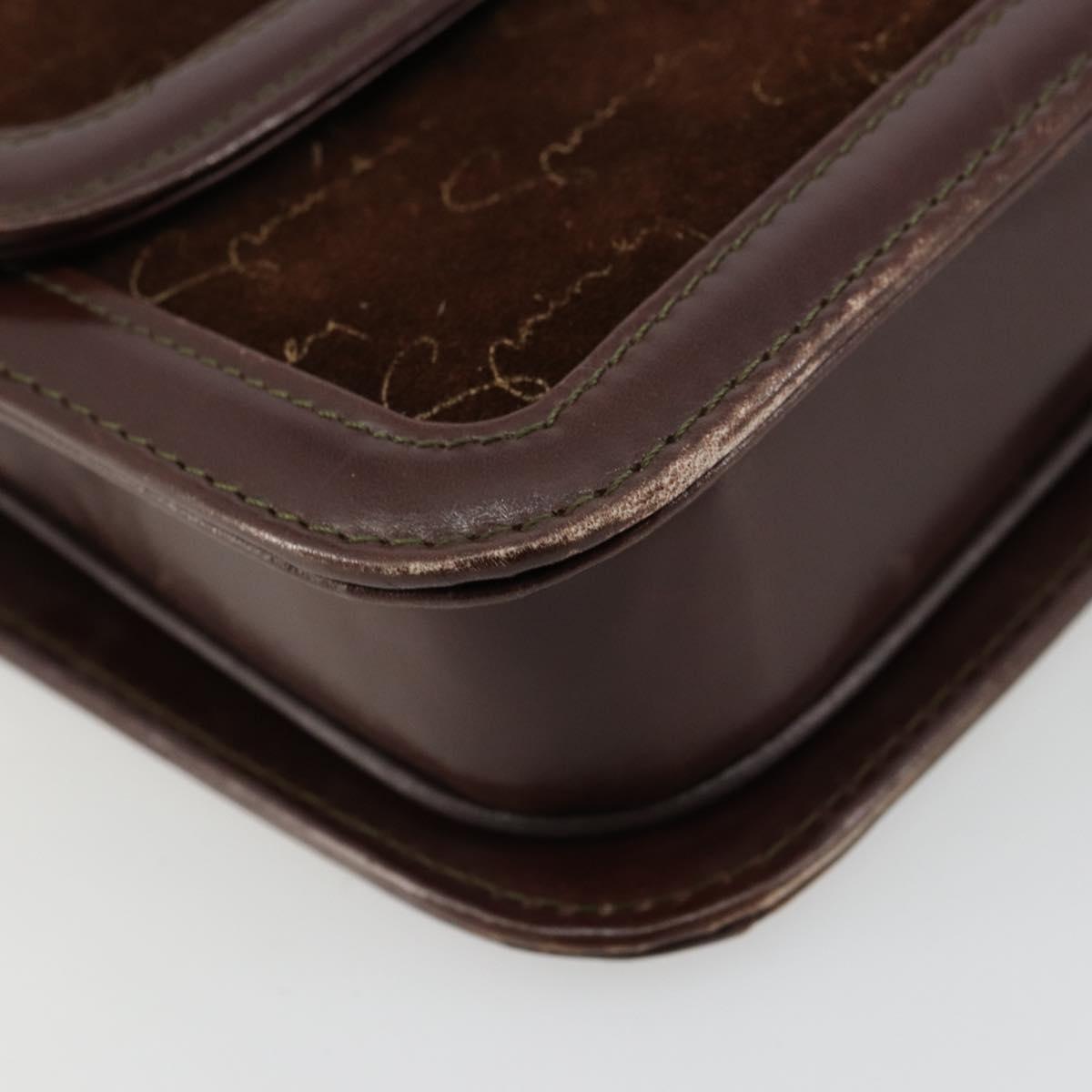 GIVENCHY Shoulder Bag Suede Brown Gold Auth bs35122