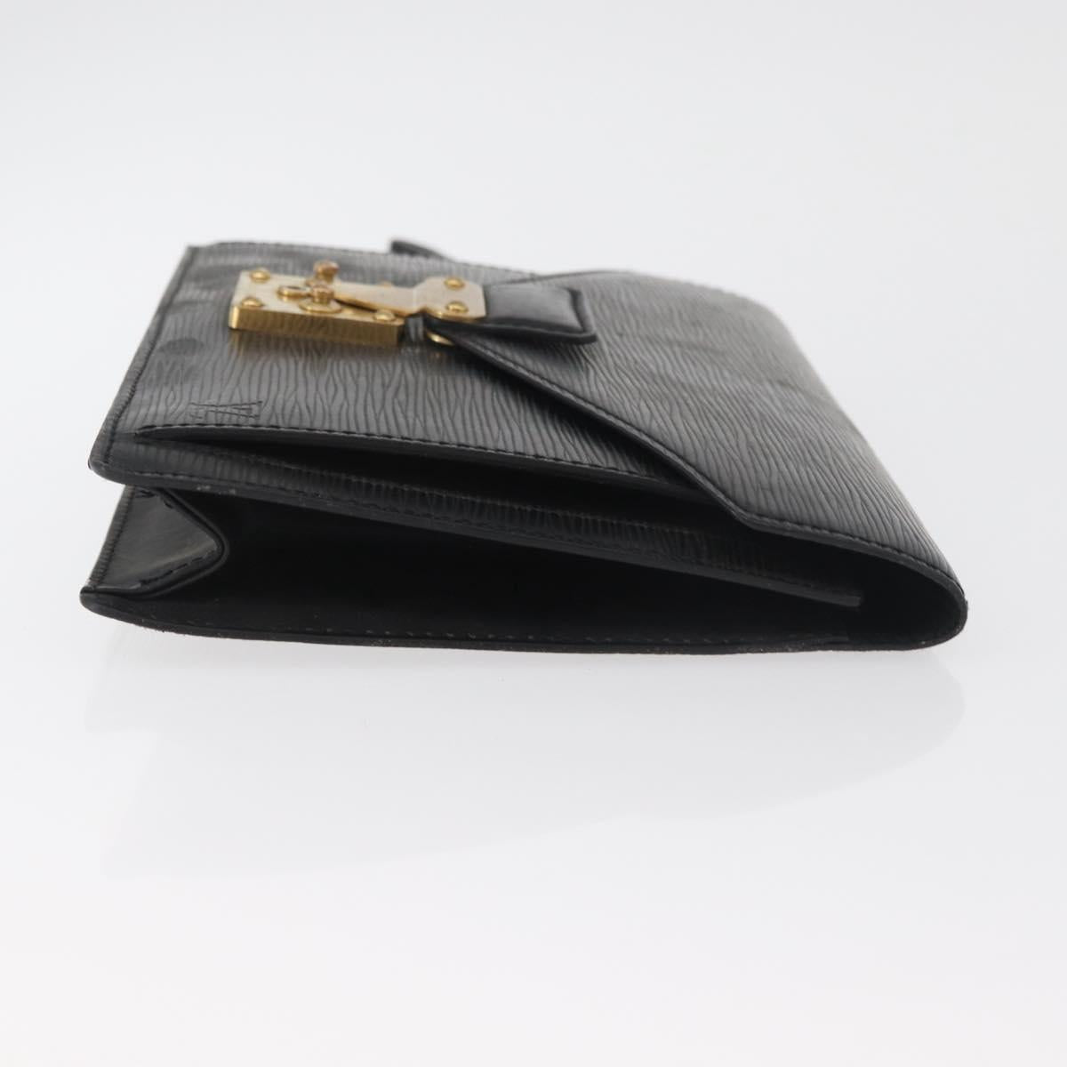 LOUIS VUITTON Epi Serie Dragonne Clutch Bag Black Noir M52612 LV Auth bs35123
