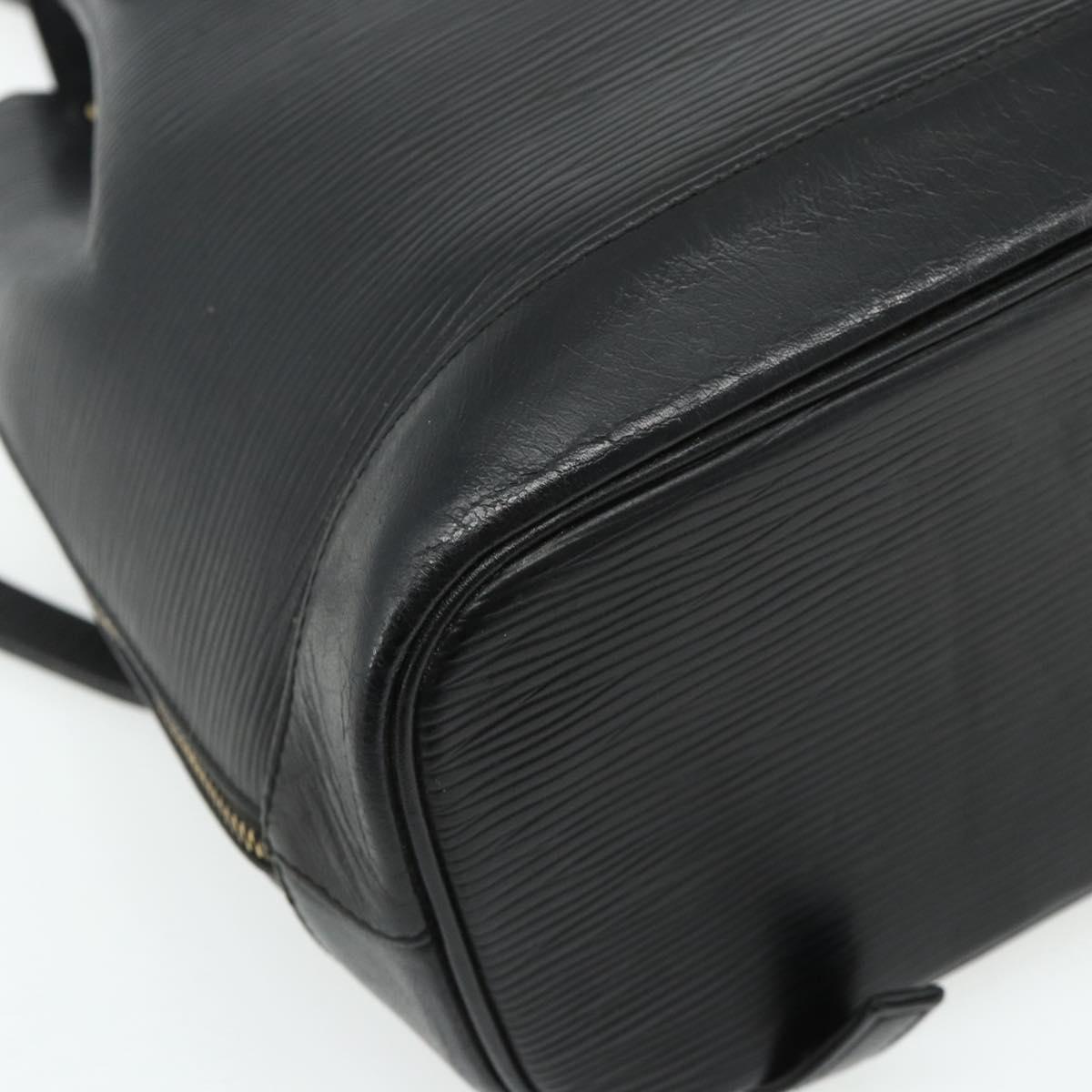 VALENTINO Backpack Leather Black Gold Auth bs35125