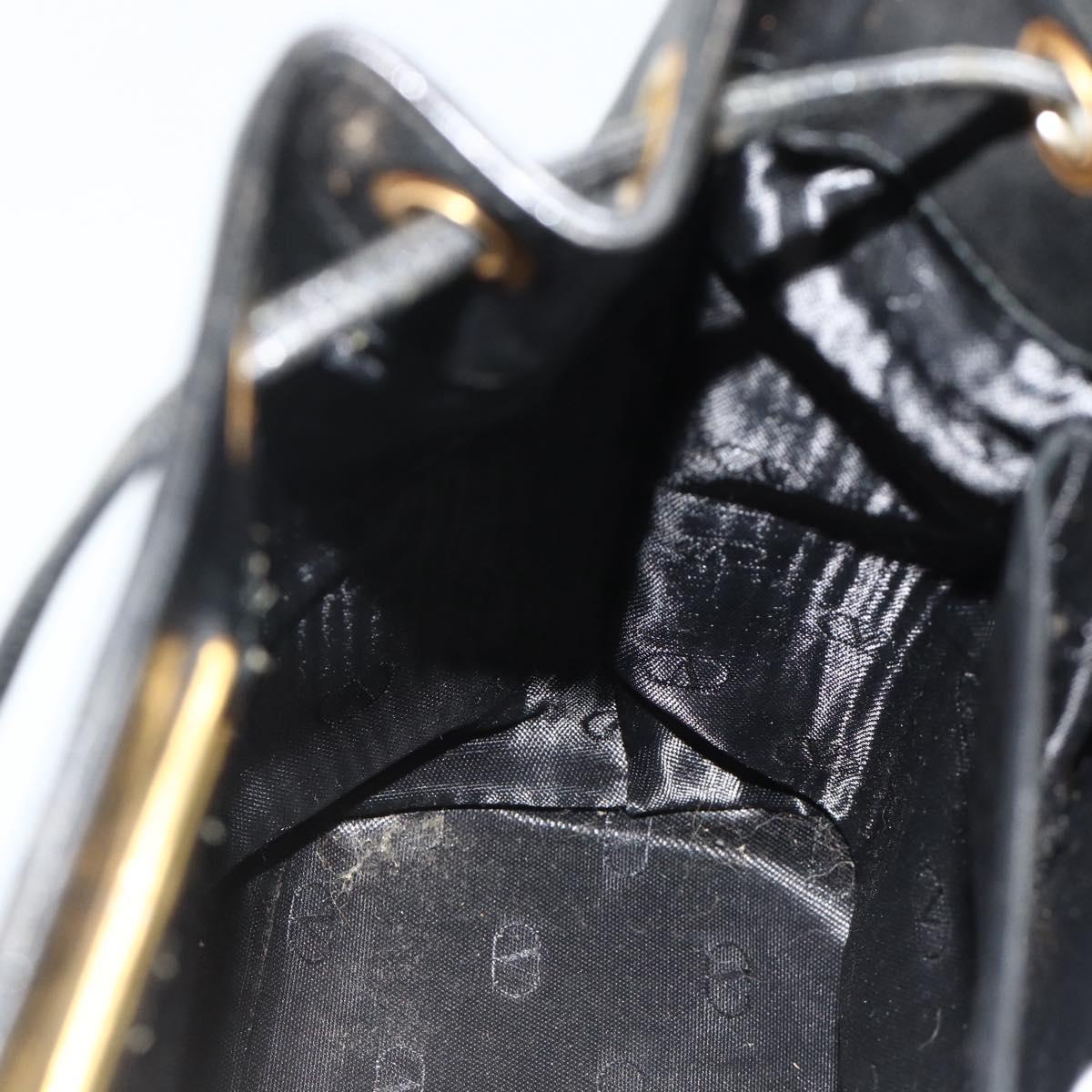 VALENTINO Backpack Leather Black Gold Auth bs35125