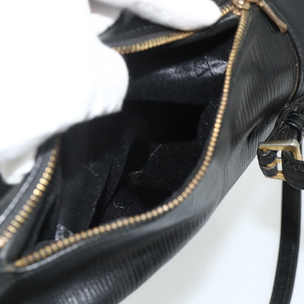 VALENTINO Backpack Leather Black Gold Auth bs35125
