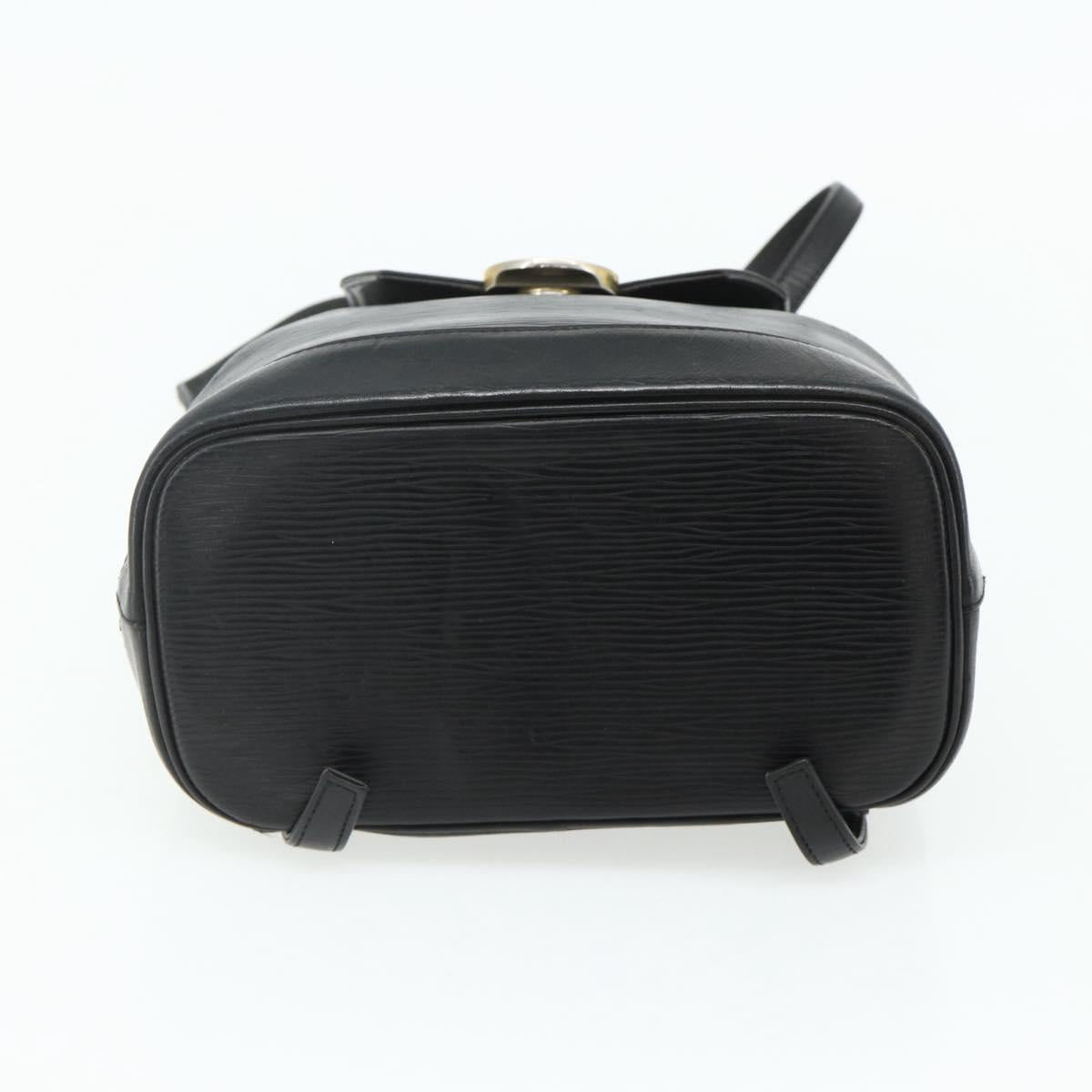VALENTINO Backpack Leather Black Gold Auth bs35125
